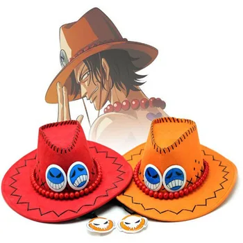 Et Stykke Hat Es Animationsfilm Hatte, Legetøj, Cosplay Cap Tegnefilm Hatte cowboy Hat Dukke Rød Orange Farve til at Vælge