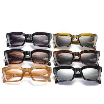 Ny Mode Rektangel Solbriller Kvinder Luxulry Brand Designer Vintage Mænd Classic Nitte Nuancer Kvinde Mand Brillerne UV400 oculos
