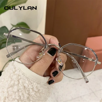 Oulylan -0 1.0 1.5 2.0 2.5 til 6.0 Metal Færdig Nærsynethed Briller Kvinder Vintage Polygon Nærsynet Briller Recept