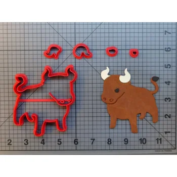 Bull Ansigt Buffalo 3D Printet PLA Cookie Cutters Fondant Kiks Skimmel Køkken Tilbehør