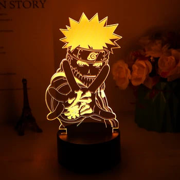 3d-Lampe Japansk Anime Naruto Kurama Figur Nightlight Gave til Børnene Barnets Soveværelse Dekoration Farve Skiftende Led Nat Lys