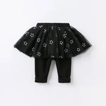 DBS15020 dave bella vinter-baby girls fashion bue stjerner mesh pants børn i fuld længde kids bukser spædbarn barn bukser
