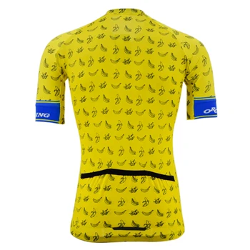 NYE Gule trøje trøje korte ærmer banan mønster road racing bike wear cykling tøj Ciclismo Åndbar Hurtig Tør