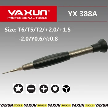 Gratis forsendelse 1stk YAXUN 388A precision skruetrækker til iphone 7 Samsung, HUAWEI ,Størrelse pentagen 0.8 T2 T5 T6 +1.5 0.6 trekant