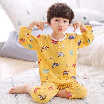 Shiny Toddler Lille/Stor Dreng/Pige er Sommer Bomuld, Silke Pyjamas med Aircondition Hjem Tøj