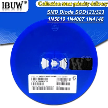 1Reel 3000PCS SMD dioder 0805 SOD-123 1N5819 1N4007 1N4148 SOD123 SOD-323 1206 1N4148WS 1N5819WS B5819WS SOD323 Schottky dioder