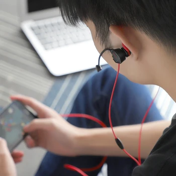 HOCO Bærbare Dynamic Noise Reduction In-Ear Wired Kalder Øretelefoner Gaming Computer Hovedtelefon Med Dual Mic for Xiaomi Huawei PC