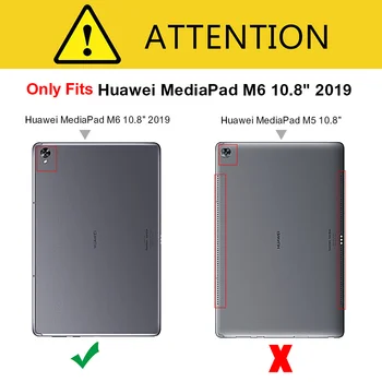 Smart PU Læder taske til Huawei Mediapad M6 10.8 SCM-AL09 SCM-W09 dækning for Huawei M6 10.8 2019 Frigivelse tablet tilfælde+film+pen