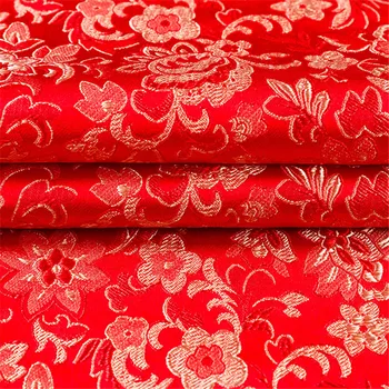 150 cm bredde efterligning silke satin brokade jacquard mønster tekstiler til syning cheongsam og kimono materiale