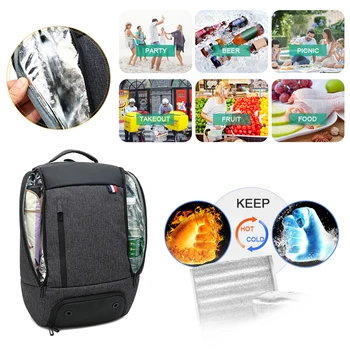 Multifunktionel Laptop Backpack Rejse Mænd Kvinder Offentlig Store Mandlige Bagpack For At Holde Fødevarer Kolde Drikke Varm Vandtætte Rygsække Taske