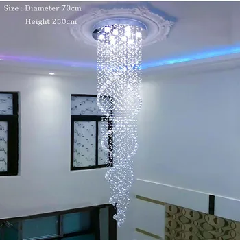 Moderne LED-Dobbelt Spiral krystallysekrone, for Foyer Trappe Trappe Soveværelse Hotel HallCeiling Hængende Suspension Lampe