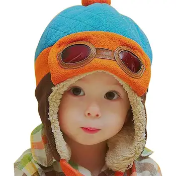 Vinteren Søde Børn Baby Dreng Pige Briller Design Earflap Beanie Hue Pilot Hat Varm Cap Plys Earflap Høreværn Hat