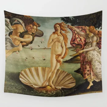 Fødslen Af Venus Af Sandro Botticelli Tæppe Tæppe Gardin, Tæppe, Sengetøj Ark Håndklæde Smide Vindue Gardin Gobeliner