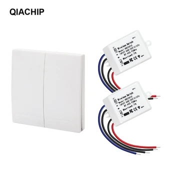 QIACHIP 433Mhz 1 CH Wall Panel Trådløs Fjernbetjening Switch Smart Home Værelse + Universal AC 110V 220V Modtager til Fjernbetjening
