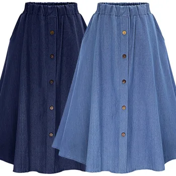 J610-Sommeren nye denim nederdel kvinders høj talje vis tynd en sub nederdel over hele kroppen nederdel