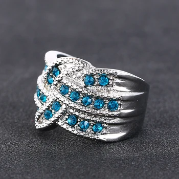 PANSYSEN Uregelmæssige Design Skabt Blå Safir Cocktail Party Finger Ring 925 Sterling Sølv Ringe til Kvinder, Mænd Drop Shipping