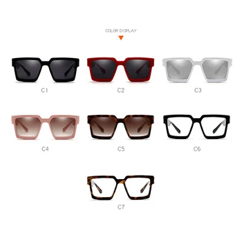 2020 Mode Klassiske Luksus Berømte Brand Design Overdimensionerede Square Solbriller Kvinder Mænd Skjold ins solbriller Til Kvinder UV400