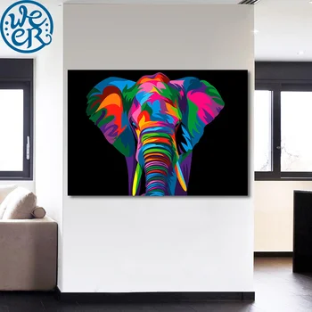 HD lærred paingting 1 stykke Åndelige Elefant af Vejr og Naturens Farver Samling abstrakte dyr hjem dekoration print på lærred