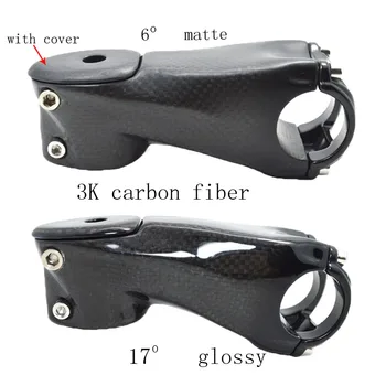 3K carbon fiber stilk, mtb og landevej cykel stamceller MTB cykling dele stammer carbon 31.8 * 70 80 90 100 110 vinkel 6 17 grader