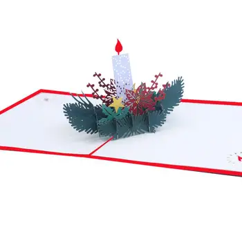 10stk Håndlavet Origami-Kirigami Lys Blomst 3D Pop OP Lykønskningskort Invitation-kort Til Bryllup, Fødselsdag, Gave,