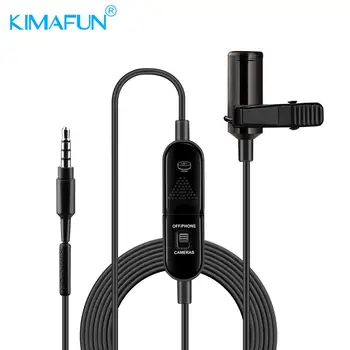 KIMAFUN Mic Telefon Lavalier Kamera, Mikrofon Revers kondensatormikrofon til Xiaomi Krave iPhone Xs X Canon DSLR PK Rode