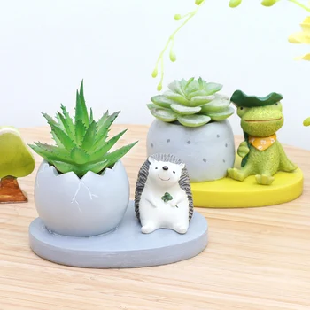 ROOGO Søde Dyr Plante Japansk Kawaii Stil Sukkulenter Flower Pot Mini-Bonsai Desktop Kontor Børnehaven Potter Container