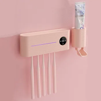 Sothing Smart Ultraviolet Tandbørste Sterilisator Sæt Badeværelse USB-Opladning, Gratis Stansning vægmonteret Tandbørste torrestativ