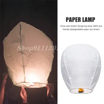 10stk Kinesiske Lanterne, der Ønsker ØKO-Venligt Papir Himlen Flyvende Lanterner, Stearinlys Lamper Udendørs Fødselsdag Bryllup Dekoration