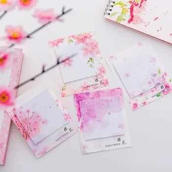 40 stk/masse Friske Kirsebær Sakura Naturlige Memo Pad Sticky Notes Shopping Check Liste Escolar Papelaria Skole Levering Label