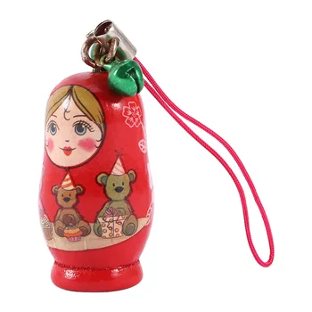 12 stk/sæt Træ Kreative russiske Dukker Nøgleringe nøgleringe Julegaver Dekorative russiske Babushka nøgleringe