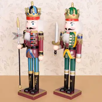 30CM Nøddeknækkeren King / Soldat Træ-Figur juledekoration Ornament Håndværk Valnød Puppet Toy Gave Ny