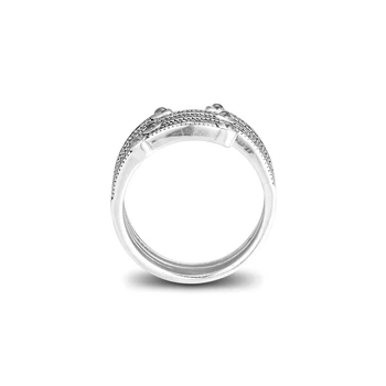 Glimtende Ringe Med Klare Cubic Zirconia 925 Sterling Sølv Fine Smykker Gratis Fragt
