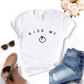 Kys Min Fersken Kvinder t-shirts Bomuld Casual Sjove t-Shirt Dame-Top Hipster Tee 6 Farve Drop Skib NA-484