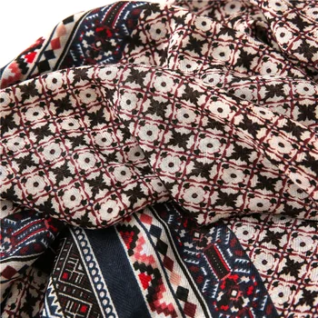 120*120 cm Damer Aztec Mode Geometriske Pladsen Viscose Sjal Tørklæde Efterår og Vinter Perler Tyk Pashminas Stjal Muslimske Hijab Sjaal