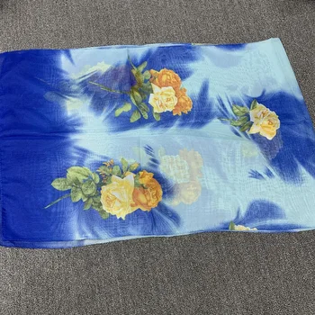Kvinder chiffon tørklæder trykt blomster blød silke, viskose foråret tørklæder af høj kvalitet 50x160cm lange tørklæde sjal