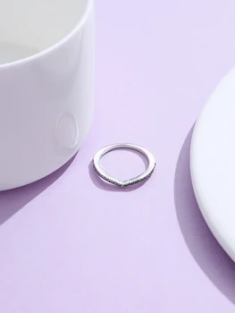 LEKANI Sterling Sølv 925 Smykker, Trendy Dråbe Vand Finger Ringe Til Kvinder Lyse Cubic Zirconia Stabelbare Ring Engagement Gave