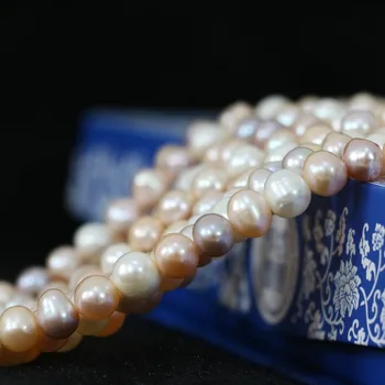 Mode flerfarvet naturlige ferskvands perler 7-8mm engroshandel detailhandel passer halskæde armbånd nearround diy-løse perler 15inch B1362