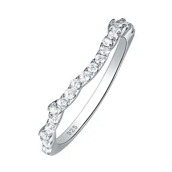 Wuziwen 3 Stk Vielsesringe Til Kvinder I Ægte 925 Sterling Sølv Engagement Ring Sæt 2.7 Ct Hvide Zircon Blå Krystal Smykker