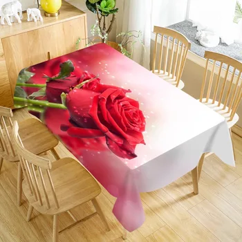 1stk Bryllup Dug Buket Tabel Klud Rosa Røde Blomster, dug Fødselsdag Middag for Hjem indenfor dekoration