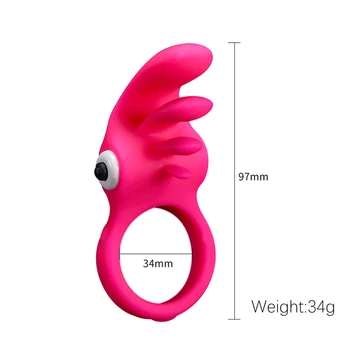 Vibrerende silikone penisring Tungen Slikke Kvindelige Vibrator Klitoris Stimulator Forsinket Sædafgang Cock Ring Sex Legetøj til Mand