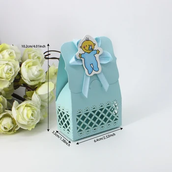 Baby Shower Candy Box Emballage Søde Dreng Pige Papir Dåb Dekoration Kid Favoriserer Gave Pose Søde Fødselsdags Event Festartikler