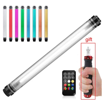 LUXCEO P7RBG bi farve Vandtæt Lys, Stick Håndholdte RGB LED Video Lys Farverige 8 Udsender Farver, Belysning, Fjernbetjening