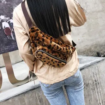 Unisex Kvinder Mænd Talje Bag Leopard Taske Mode Fanny Pack Penge Talje Pose Rejse Kanvas Bælte Ferie Wallet Chest Pose Z50