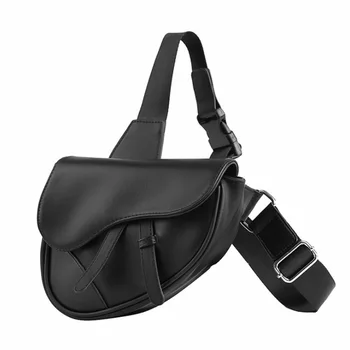 Postbudet taske mænds bryst bag sadeltaske casual enkle læder enkelt skulder kvinders talje bag cool mode fashionable brystet taske