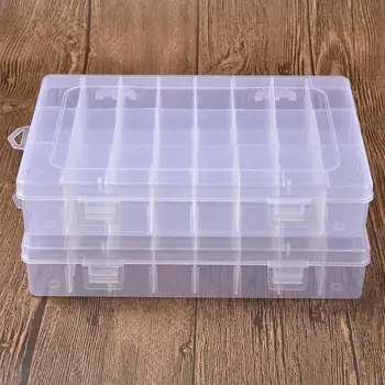 2STK Aftagelig PP Plast Kasser Klar Plast dele Af Max 24 Grid Storage Container Multi Purpose opbevaringsboks Organizer