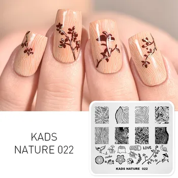 KADS Natur 022 Nail Stamping Plader Glad Design Nail Art Stempel Billede Skabelon Plade DIY Manicure, Udsmykning, Tilbehør