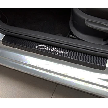 2STK Carbon Fiber Vinyl Velkommen Pedaler Vindueskarm Vagter mærkat bil dør karmen klistermærke til Dodge Challenger Bil tilbehør