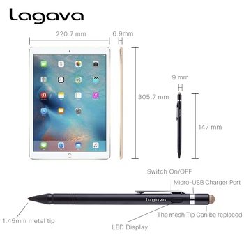 Universal Aktive Tablet Pen Stylus Touch Kapacitiv Skærm Blyant Med Holdbar Spids til iPad Luft Air2 Pro iPhone 6 6s Plus 7 X