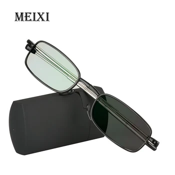 MEIXI Folde Læsning Briller Asfæriske harpiks aluminium Stel Fotokromisk briller Kvinder Mænd Unisex Briller +0.5 0.75 1.25 1.75 3.5