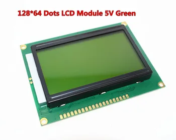 Gratis forsendelse 12864 128 x 64 Punkter Grafisk Grøn Farve Baggrundsbelysning LCD-Skærm Modul til arduino raspberry pi